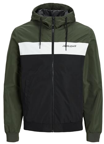 JACK & JONES Jjerush Hood Bomber Noos, Chaqueta bomber Hombre, Forest Night, XS