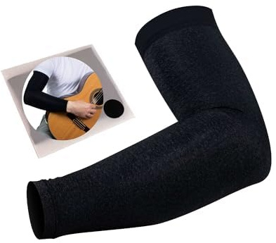 Manica da Braccio Nera per chitarristi, Manica da Braccio per Chitarra Classica, Chitarra elettrica, Chitarra Acustica, chitarristi Classici e chitarristi Flamenco Taglia piccola/media