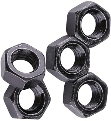 Mutter M3 Schwarz, 100 Stück Gewinde Sechskantmuttern Kohlenstoffstahl Hex Nüsse Stoppmutter Selbstsichernde Sicherungsmuttern Kontermuttern Set (M3)