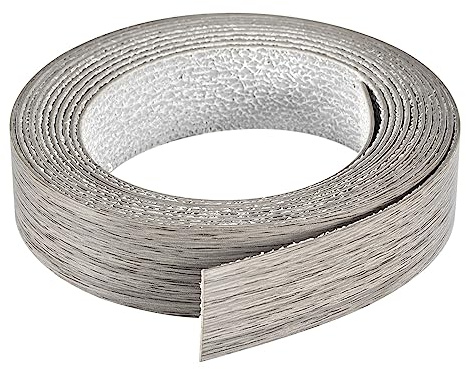 sourcing map Edge Banding, 7/8 Inch x 9.84ft Pre-Glued Wood Veneer Edging Iron-on Flexible Edge Banding for Cabinet Repair Furniture Restoration, Gray Oak