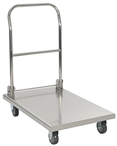 Homgoday Transportwagen Silber 82 x 53 x 86 cm EDELSTAHL EDELSTAHL Möbel für Haus Innen Außen Wohnzimmer Schlafzimmer