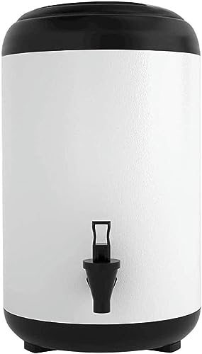 ANSNOW Dispensador de Bebidas Aislado, Termo de Acero Inoxidable con Soporte, Barril de Té de Leche Caliente Aislado para Té, Agua, Café, Bebidas Heladas/-/12L