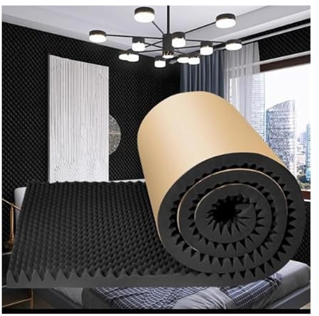 Akustikschaumstoff Akustikpaneele Isolierender Schallschutzschaum, Selbstklebende Lange 5 M Lange Akustikschaumplatten, Auto-Schallwandmatten For Rohrmaschinenwände Und Türen, Schallabsorbierende Wand