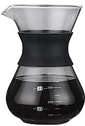 susiodeu Coffee Pot Percolator Breakfast Accessories Silicone Coffee Supplies Glass Handle Design Borocilicate Filtering Kettle, 400ml