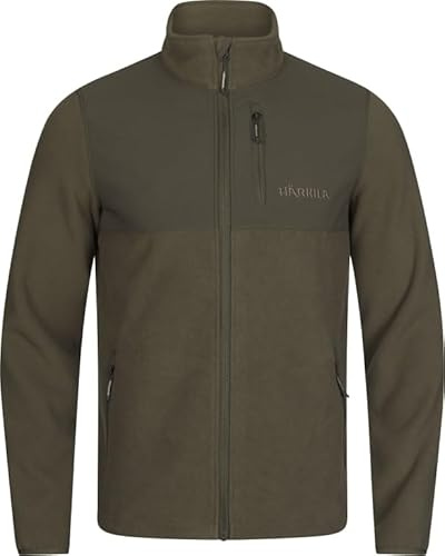 Härkila Fjell Fleecejacke - Winddichte Jagdjacke Fleece langarm mit Brusttasche - Übergangsjacke Fleece Warm, Farbe:Grün, Größe:L
