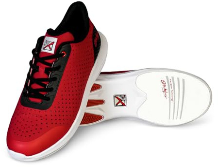 KR Strikeforce Arrow Athletic Bowlingschuh für Rechts- oder Linkshänder, Rot/Ausflug, einfarbig (Getaway Solids), 44.5 EU