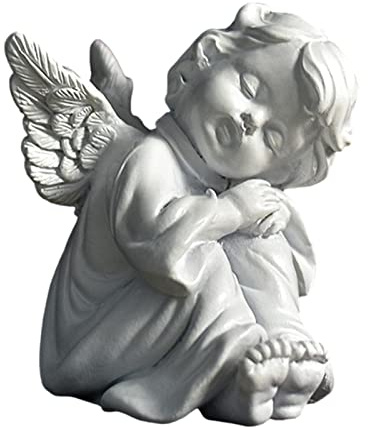 Harz Engel Figur Gartendeko Cherubs Angels Figur Gartenfiguren Für Außen Weiße Harz Engel Statuen Sitzende Putten Schutzengel Schlafende Engelsfigur Engel Figuren Dekorationen Für Draußen Haus, Hof