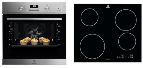 Electrolux Serie 600 Forno da Incasso a Vapore Multifunzione, Capacità 68 L, COD3S40X & Serie 300 Piano Cottura a Induzione 4 Fuochi da Incasso, EIB60424CK, Comandi SliderTouch