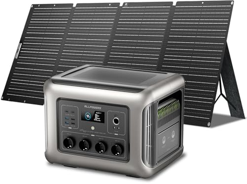 ALLPOWERS R2500 V2 Tragbare Powerstation mit Solarpanel 200W SE200, 1920Wh Solargenerator mit 4x 2500W Ausgang, LiFePO4 Batterie Schnellladung für Camping, Wohnmobil, Off-Grid, Stromausfall | 1920Wh LiFePO4 Batterie Solargenerator, 100W USB-C Schnellladung für Notstrom, Camping, Wohnmobil, Off-Grid, Stromausfall