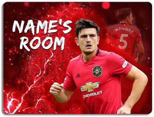 Personalised Maguire Bedroom Door Sign Football Legend Room Name Plaque Children's Boys Manchester Football Player Kids Birthday Gift NLD16