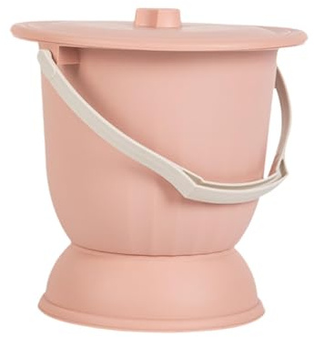 Folpus Crachoir avec couvercle Bassin de lit portable Toilette Urinoir de nuit Pot Seau Pot pour enfants Adultes Femme Femme Homme Maison, Rose