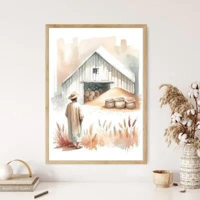 Yocheng Paraboles de Jésus Affiche Croyants Chrétiens Aquarelle Peinture Impression Sur Toile Porche Maison Mur Art Décoration Peinture Suspendue 60x90cm sans cadre