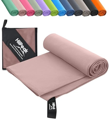 HiiPeak Microfibre Towel Compact Camping Beach Towel - Quick Dry Lightweight Absorbent Sports Gym Swimming Hiking Drying Towel for Men,Women (Rosetea-1pack, 140cm x 70cm)