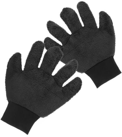 LALADEFIEE Finger-doppelseitige Waschhandschuhe Auto Mikrofaserhandschuhe Kratzfest Wassersaugend Fleece Waschhandschuh Fahrzeugreinigung Staubentfernung