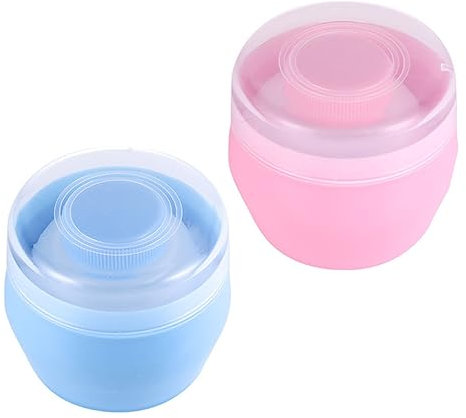 OFFIGAM Puderquasten Kasten 2 Stück Kinder Aufbewahrungsbehälter Für Babypuderquasten Plüsch Etui Praktisch Für Sommer Outdoor