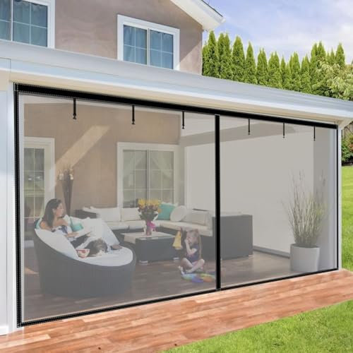 Garage Magnetic Fly Screen Door Mosquito Net with Magnet Fly Screens for Doors 244x214cm 488x214cm Fly Screens Doors Nets Patio Curtain Insect Mesh(427x244cm)