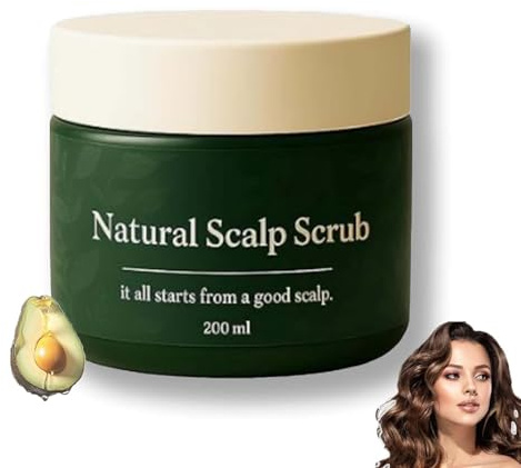 Scrub esfoliante naturale per il cuoio capelluto, scrub detergente e idratante profondo, formula delicata a base vegetale, per forfora, rimuove accumuli, sebo e forfora