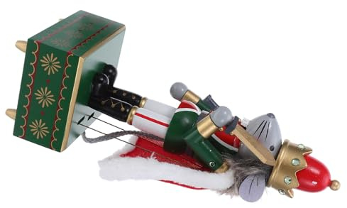 ELAYARD Boîte à Musique Casse-Noisette Bois Roi Souris Festive Décor de Table Vintage pour Noël Cadeau Original et Décoration de Bureau