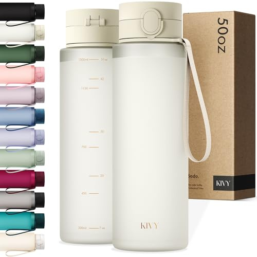 KIVY Trinkflasche 1,5l aus Tritan - Kohlensäure geeignet & Auslaufsicher