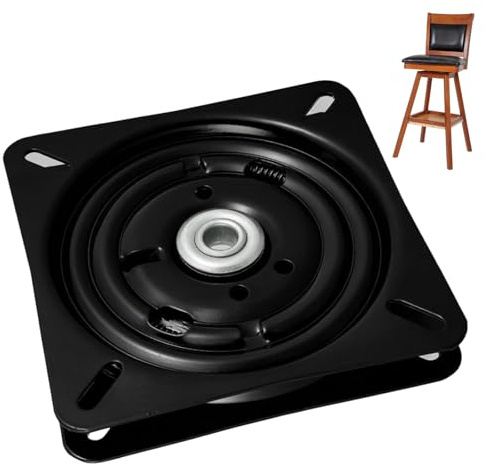 7 Zoll Drehteller, 180° Automatischer Drehlager Drehplatte Schwerlast Drehkranz Turntable Drehbeschlag Drehteller Schwarz für Stuhl Möbel Liegestühle Bücherregale 177 X 177 X 25 mm