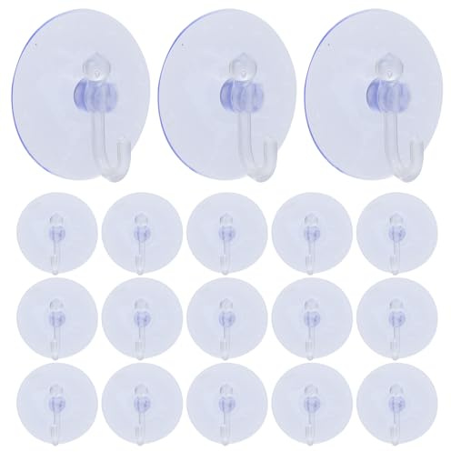 SOLUSTRE Crochets à Ventouse Transparents Installation Facile en Plastique et 40pcs pour Fixation Murale sans Percer Cuisine, Salle de Bain Décoration de Verre