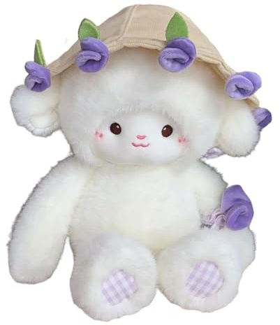 Kissen Spielzeug für Schaftiere – Lammplüsch, weiche und kuschelige Puppe 30 cm, weiches und bequemes Kissen, dekorativer Raumbegleiter, niedlicher Anim