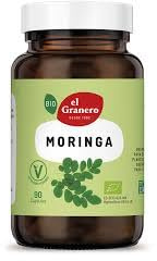 Moringa BIO 400mg El Granero 90 Cap. – Pack de 2, Formato Ahorro de Extracto de Hoja de Procedencia Orgánica, Rico en Nutrientes, Vitaminas y Aminoácidos para el Tono Vital