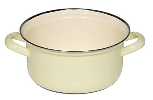 Riess, 0278-006, Kasserolle mit Chromrand Ø 16cm, BUNT PASTELL, Emaille, Vol. (rec.): 1,1 Liter, Made in Österreich, LBH: 22,5x17,7x8,2cm, 0,640kg, Induktionskocher kompatibel, Gasherd geeignet