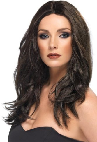 Smiffy's Superstar Wig (Dark Brown)