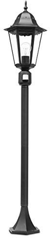 LUTEC 11333 LJ-PIR SW, Wegeleuchte, Aluminium, E27, schwarz, 122 x 23,5 x 122 cm