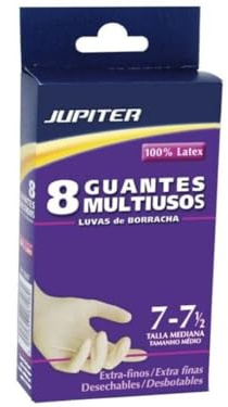 POESSA Jupiter Latex-Handschuhe, 8 Stück, T-M, gepudert, Schwarz, Standard
