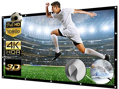 Schermo di proiezione 150 pollici Full HD 3D 4K gigante, pieghevole, schermo da tavolo, tela di proiettore lavabile per videoproiettori per riunione/casa Cinema/all'aperto (337 x 194 cm)