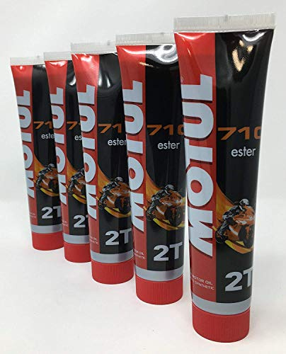Motul 710 Lot de 5 tubes d’huile de mélange avec technologie Esther pour moteurs de 2T 125 ml