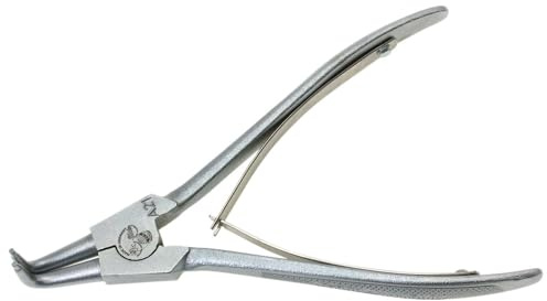 Dönges Sicherungszange, Länge 135 mm, für Ø 3-10 mm, A 01 (Seegerringzange Seegerring Sprengringzange Sicherungsringzange) DIN: 5254 B, gebogen, verchromt, Chrom-Vanadium-Stahl