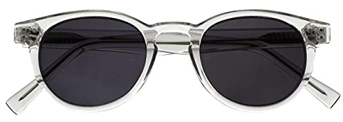 Opulize Rox Súper Elegante Brillante Claro Mujeres Hombres Lectores De Sol Gafas De Lectura UV400 Bisagras De Metal Redondo S89-C +3,50