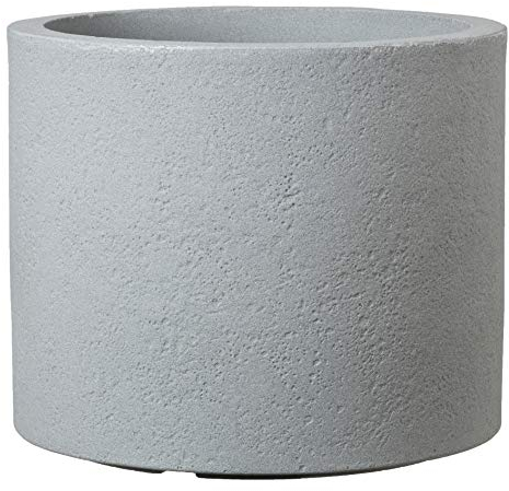 Scheurich Panzano 50, Pflanzgefäß/Blumentopf/Pflanzkübel, rund, Farbe: Stony Grey, hergestellt mit recyceltem Kunststoff, 10 Jahre Garantie, für den Außenbereich