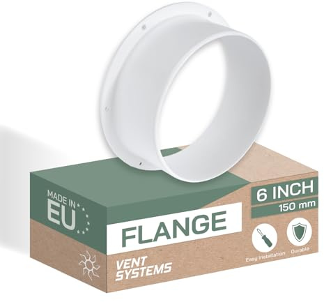 Vent Systems 15 cm condotto di ventilazione flangia diritta piastra di collegamento per condotto in plastica per riscaldamento sistema di ventilazione raffreddamento