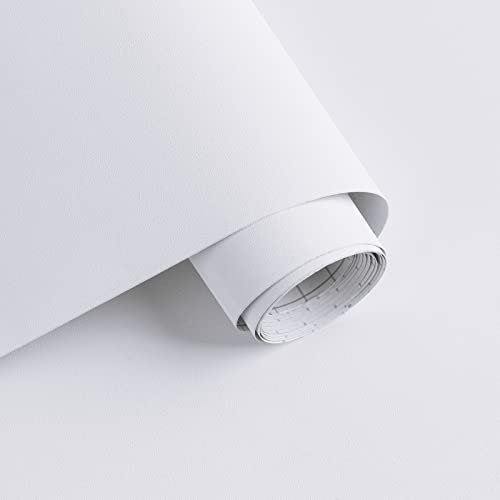 Timeet Self Adhesive Wallpaper White Matte Peel and Stick Wallpaper Cold White Sticky Back Plastic Paper Waterproof Vinyl Film for Living Room Bedroom Refurbished Furniture Wall Wardrobes 40x300cm