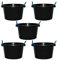 45L Litre Black Heavy Duty Multipurpose Plastic Tub Bucket Planter with Rope Handles Muck Bucket Open-Top Storage Round Utility Tub for Indoor or Outdoor Home Garden (Made in UK) (5)