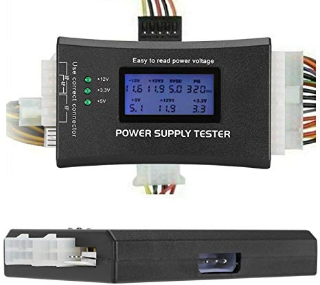 VBESTLIFE Tester di Alimentazione ATX, 20/24 4/6/8 Pin Strumento di Ispezione e Manutenzione Dell'host del Computer, con Cicalino e Display LCD, per ATX, ITX, BTX, PCI E, SATA, HDD