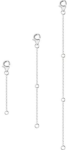 ALEXCRAFT 3PCS Necklace Extender Silver Chain Extenders, Durable 14K Gold Plated Solid Brass Necklace Bracelet Anklet Extension Chains, Choker Bracelet Extension for Jewellery Making(2 4 6 Inch)