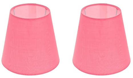 Uonlytech Tischlampenschirm Pink Tischlampenschirm Ersatz Tischlampe 2er- Pack Stoff Kronleuchter Tischlampe Tischlampenabdeckung Ersatz: E14- Fass