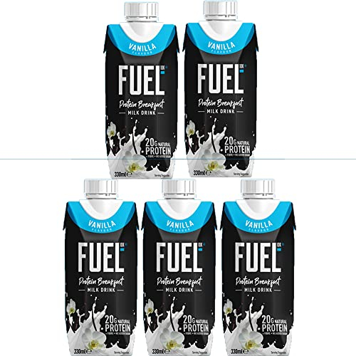 5 x 330ml Milk Drink Vanilla Breakfast High Protein Added Vitamins Source Of Fibre Lunchtime Pre Gym Post Gym
