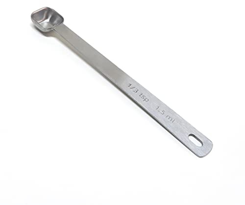 BERYLER 1 x 1/3 Teelöffel (1/3 Teelöffel, 1/10 Esslöffel, 1,5 ml), einzelner kleiner quadratischer Messlöffel, nur kleine einzelne Edelstahl-Messlöffel