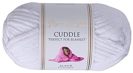 Utopia Crafts Cuddle Super Chunky Chenille Soft Yarn 100g (White)