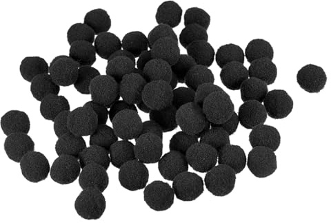 sourcing map 100 Stück Filzkugeln Bunt Filzstoff Perlen Set, 1.5cm Filzkugeln Pompons Filz Pom Poms zum Basteln Filzbälle für DIY Kreative Handgefertigt Dekorationen Geschenk, Schwarz