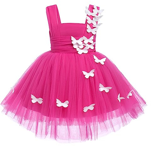 Baby Mädchen Prinzessin Kleid Blumenmädchenkleid Taufkleid Kleinkinder Schmetterling Festlich Festkleid Hochzeit 1. Geburtstag Partykleid Festzug Prinzessin Tüllkleid Formal Abendkleid Rosa 2-3 Jahre