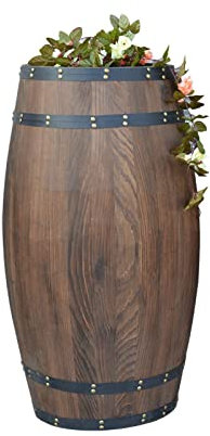 GARMEC Eichenfass Rotweinfass Weinschrank Massivholz Weinfass Weingut Dekoratives Fass Display Locker Requisiten (Color : Brown, Size : H 50cm)