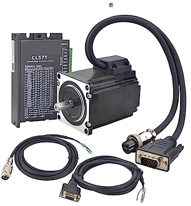 HEXEH 1,2 Nm Nema 23 Closed Loop Schrittmotor-Servotreiber-Kit Nema 23 Schrittmotor mit Encoder mit 2 Stück 1,7 m Kabeln