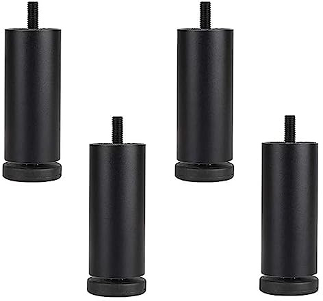 WSZGRJDM 4 Stück Aluminiumlegierung, Sofafüße, Möbelfüße, Höhenversteller, Schrankersatzbeine, Schrankstützbeine, Möbelbein mit Gewinde – M8-Gewinde (Gold/schwarz/Silber)